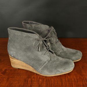 Gray Wedge Booties Size 7.5 Dr. Scholl's Sueded Fb